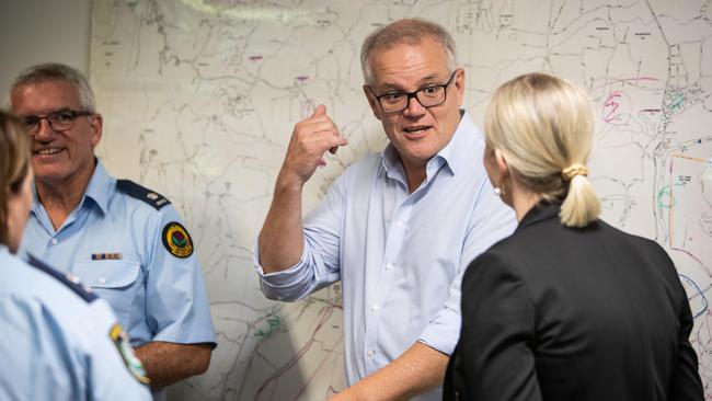 The PM met with frontline emergency responders at Windsor Police Station. Chief Inspector Karen Clogher led the briefing. Picture: Julian Andrews