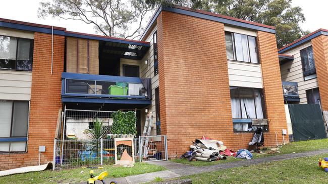 The premises in Balgownie where paramedics found a 12-year-old with severe injuries. He died in hospital. Picture: Richard Dobson