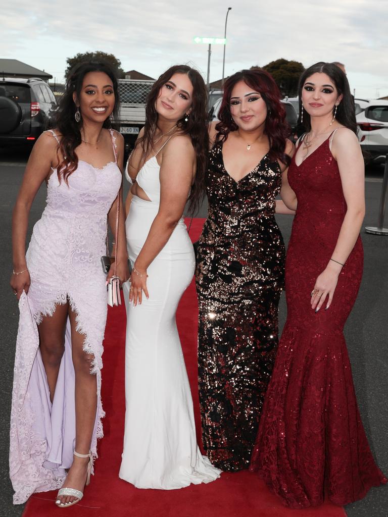 Yambaytu Chide, Nikitta Bannister, Fatima Hassan and Claudra Al-Hasan at the Guilford Young College leavers dinner. Picture: Mireille Merlet