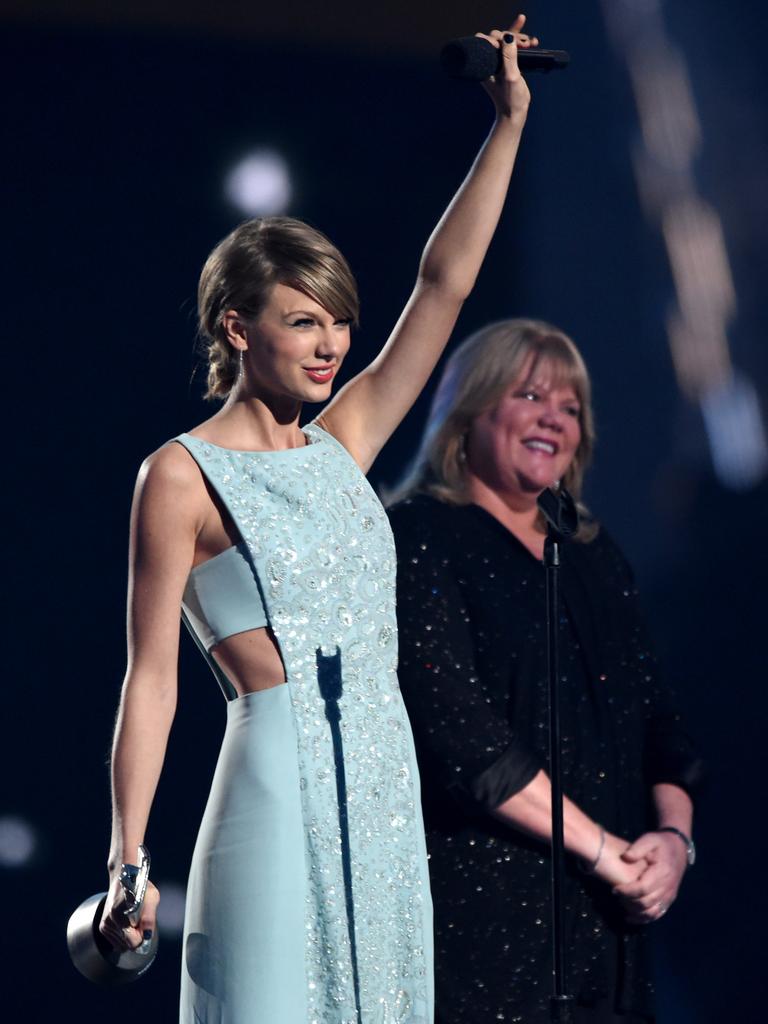 Honoree Taylor Swift accepts the Milestone Award at the 50th Academy Of Country Music Awards 2015 in Texas. Picture: Getty