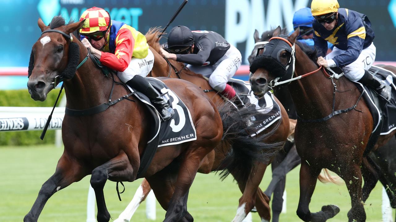 SYDNEY, AUSTRALIA - DECEMBER 10: Joshua Parr riding Torrens wins Race 4 The Max Brenner Christmas Cup during Sydney Racing at Royal Randwick Racecourse on December 10, 2022 in Sydney, Australia. (Photo by Jason McCawley/Getty Images)