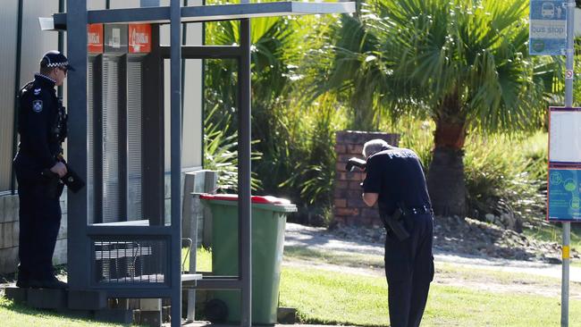 Police on the scene of a suspected murder at Arundel on the Gold Coast. Picture: Nigel Hallett