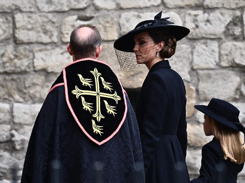 Britain's Catherine, Princess of Wales and Britain's Princess Charlotte of Wales arrive.