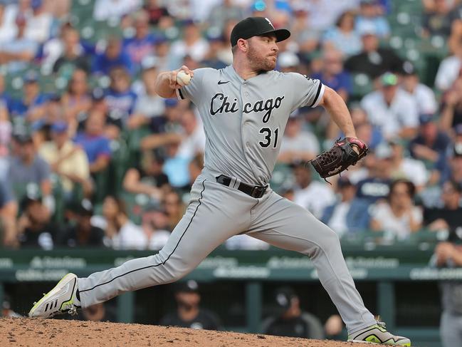 Australian closer Liam Hendriks will play his part in baseball history in the MLB’s first ever game in Iowa. Picture: Jonathan Daniel / Getty Images / AFP