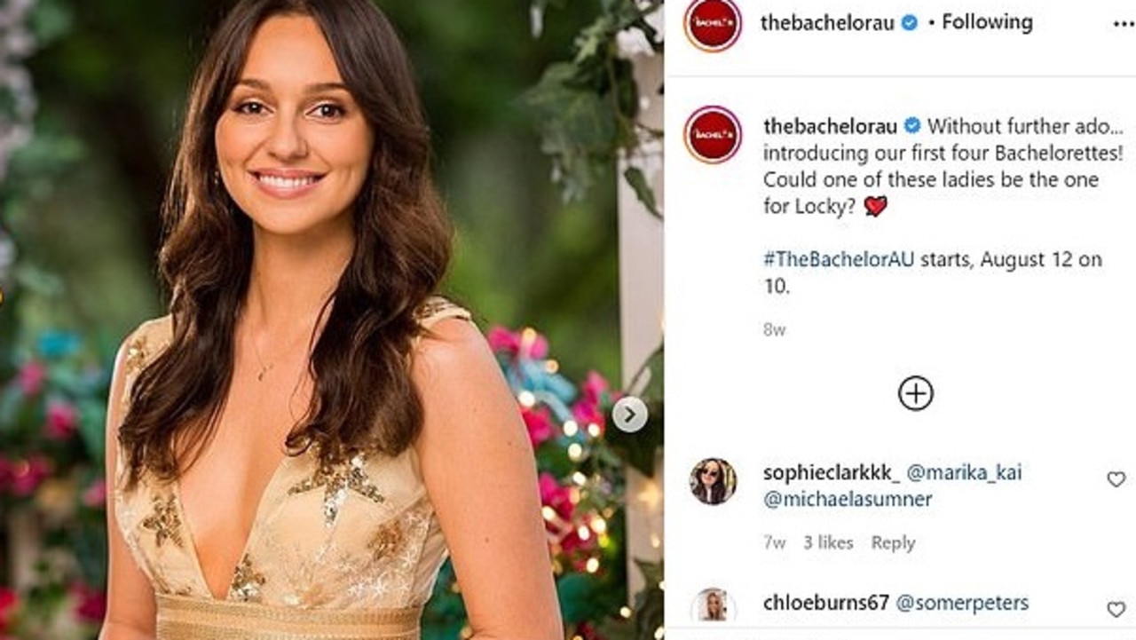 Bella was the first girl to be introduced on the Bachelor Instagram this year