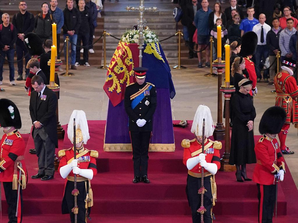 Queen’s grandchildren: Prince William Peter Phillips, James, Viscount Severn, Princess Eugenie, Prince Harry, Princess Beatrice, Lady Louise Windsor and Zara Tindall. Picture: AFP