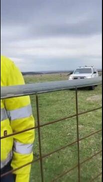 Ausnet workers break into private farmland in Myrniong