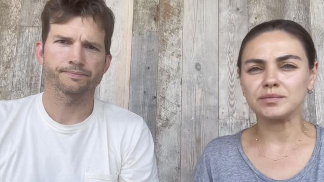 Ashton Kutcher and Mila Kunis yesterday issued a video apology after their support for Masterson was publicly revealed.