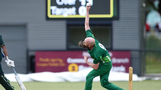 Chris Brown has 10 wickets to his name so far this season. Picture: Steve Tanner