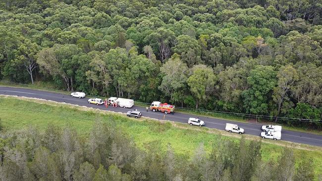 Emergency services rushed to the scene at Wardell, near Ballina. Picture: TNV