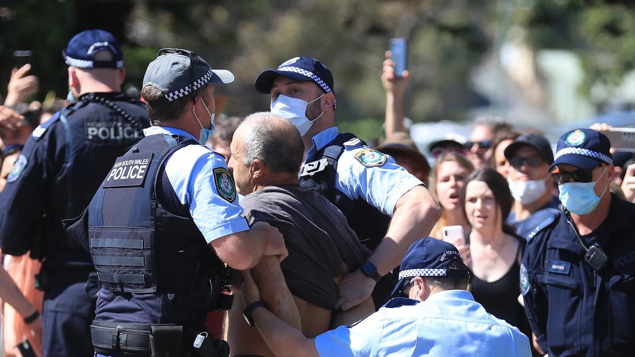 ‘Freedom’ protests were also held on the NSW/Queensland border on August 22. Picture: NCA NewsWire / Scott Powick