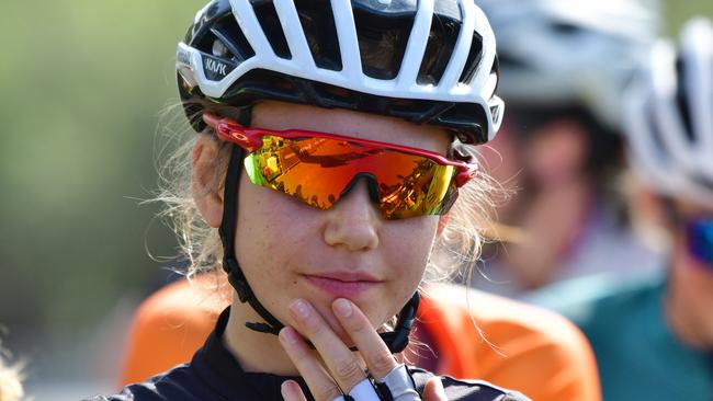 Sarah Gigante looking relaxed ahead of Stage 2 of the Bay Crits in Geelong. Picture: Stephen Harman