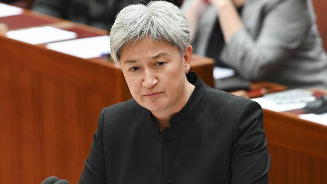 Senator Penny Wong offered condolences for Labor senator Linda White. Picture: NCA NewsWire / Martin Ollman