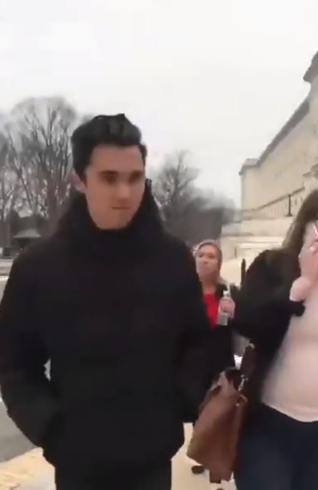 The now Congresswoman accused Mr Hogg of 'using kids' as protection.