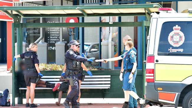 Juveniles chroming outside MP Aaron Harper's office. Picture: Shae Beplate.