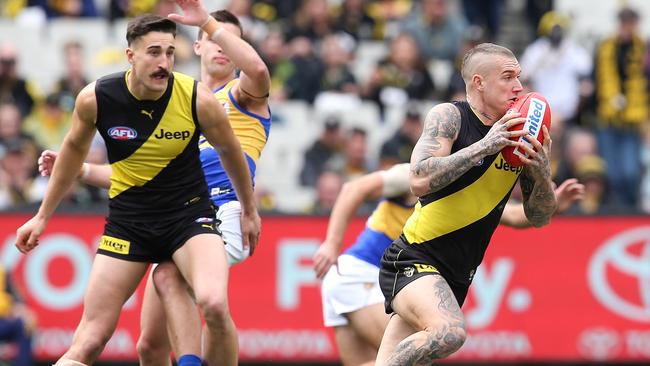 Richmond’s Dustin Martin at his gamebreaking best. Picture: Michael Klein