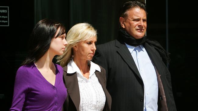 The Lacey family leave court during Dionne and Jade’s trial