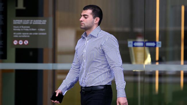 Ali Ebrahimi leaves the Brisbane Supreme court. Mr Ebrahimi is a co-accused in a trial with former Block contestant Suzi Taylor. Picture: NCA NewsWire /Jono Searle