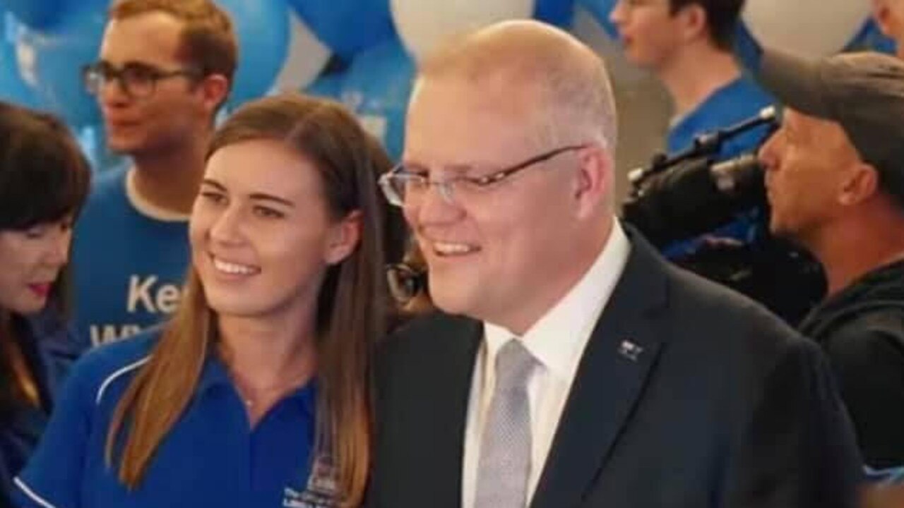 Brittany Higgins pictured with PM Scott Morrison.