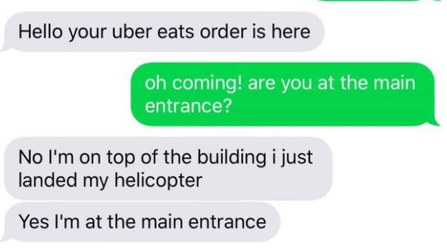 Uber Eats delivery guy in trouble with bosses after smart alec Twitter