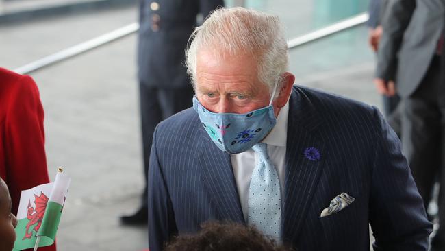 Britain's Prince Charles speaks to schoolchildren in Cardiff, Wales. Picture: AFP