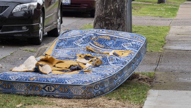 Rubbish on the streets in Lakemba. Picture: Matthew Vasilescu