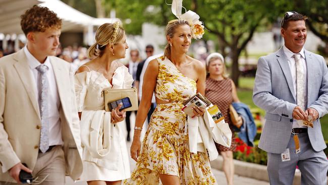 Punters were asked to wear a touch of gold on Saturday. Picture: Sam Ruttyn