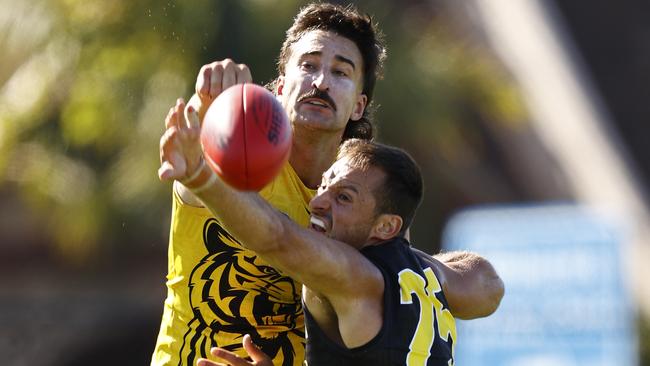 Ivan Soldo and Toby Nankervis battle it out during the Tigers’ intraclub. Picture: Getty Images