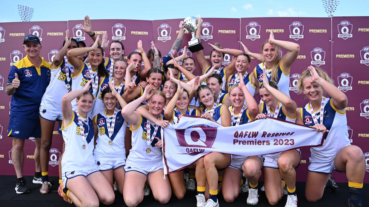 Bond University Bull Sharks won the women's reserves grand final for the QAFL. Picture: Supplied