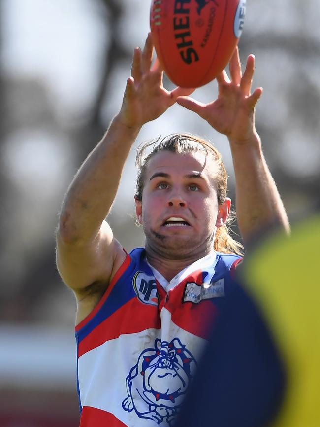 Jesse Tardio was awarded best on ground honours in North Heidelberg’s premiership win. Picture: Andy Brownbill.