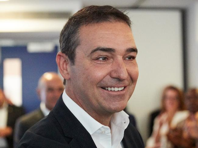 SA Party Leader Steven Marshall at the Liberal campaign launch in West Beach, Sunday, Feb. 4, 2018. (AAP Image/MATT LOXTON)