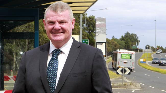 Upper House labor MP Shaun Leane at the site of the new stop. Picture: Richard Serong