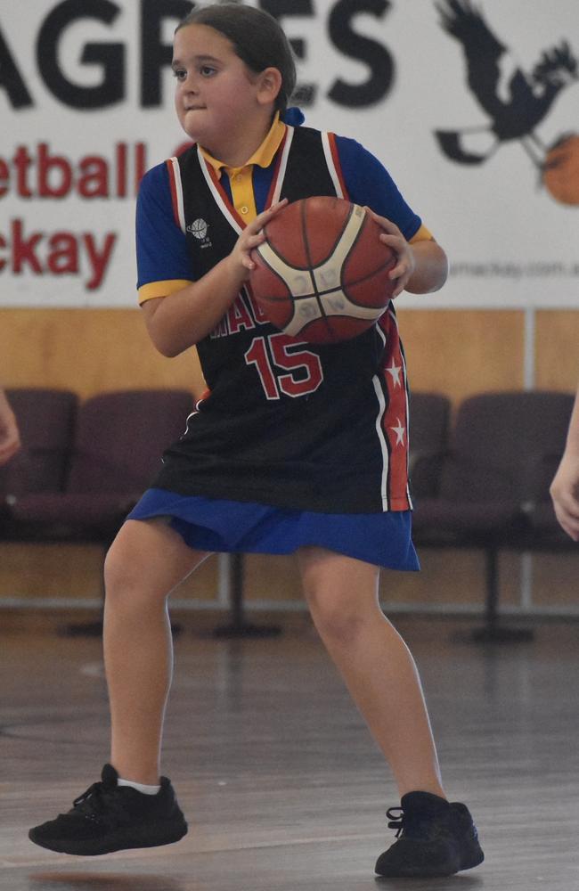 Ruby Penhalaerick playing basketball at the Primary School Gala Day, August 9, 2021. Picture: Matthew Forrest