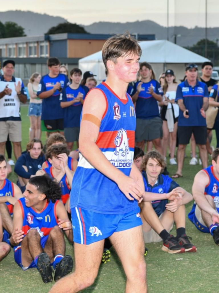 Zac Parker of the Centrals Trinity Beach Bulldogs won the best on ground for the Under 17 Boys AFL Cairns grand final. Picture: Supplied