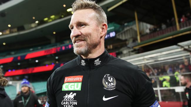 Nathan Buckley had a dignified exit from Collingwood and will now spend at least the next year in the media. Picture: Getty Images