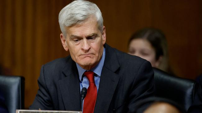 Bill Cassidy (R-LA) listens as the Senate Finance Committee votes. Picture: Getty Images via AFP.