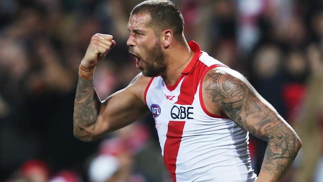 Lance Franklin was dominant in the win over Collingwood. Picture: Phil Hillyard