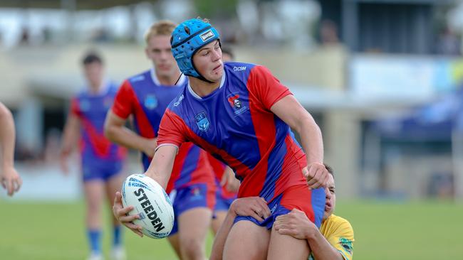 Tyler Jarvis in action for the Newcastle-Maitland Region Knights against the Northern Rivers Titans during round one of the Laurie Daley Cup. Picture: DC Sports Photography.