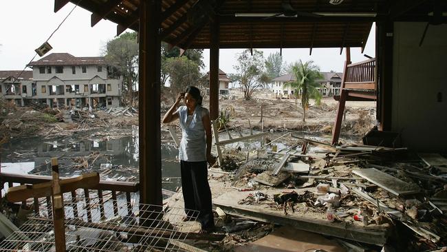 A local Thai tsunami survivor returns to Khao Lak. Picture:" Andrew Wong/Getty Images