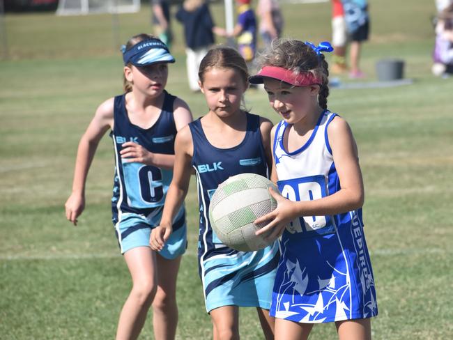 Action from Rockhampton Netball's annual Sullivan's Carnival at Jardine Park, Rockhampton, on May 24, 2025.