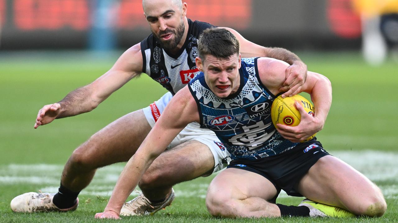 Walsh and the Blues found it difficult to keep Collingwood at bay in their 28-point round 10 loss. Picture: Quinn Rooney/Getty Images