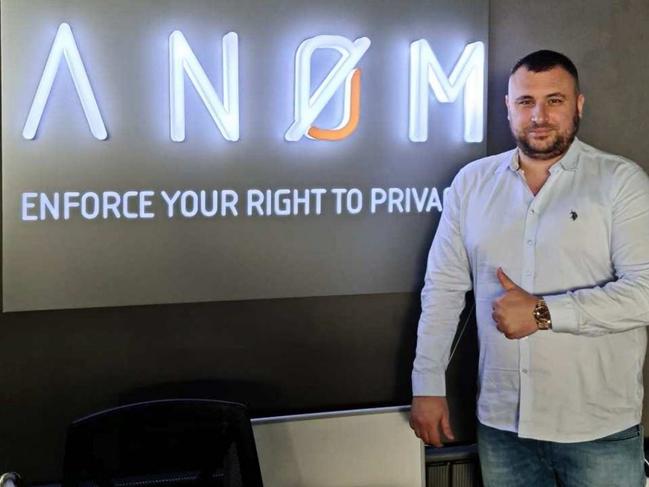 Maximilian Rivkin in his office in December 2020. Rivkin is a Swedish-based criminal of Serbian origin who police say was a major influencer of the the AN0M Network. Picture: Swedish Police Authority