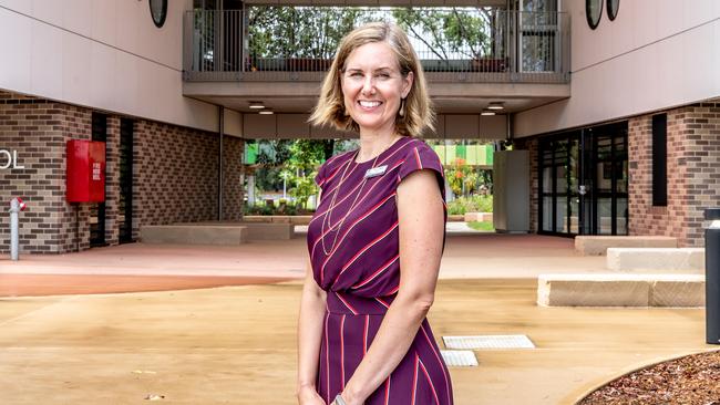 Principal Megan Gibbons at the new school. Picture: Monique Harmer