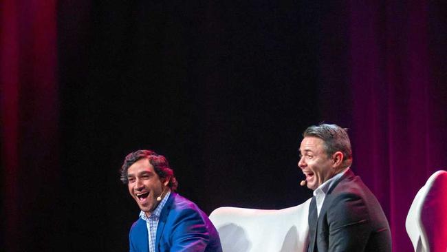 JT tour Frank Barrett and Johnathan Thurston.