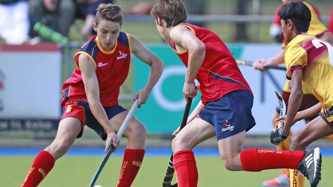 Bryce Hammond in action for South Australia's under-15 boys side at the national hockey championships in Bathurst, NSW. Picture: ClickInFocus