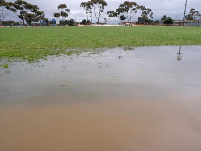 GCA1 cricket: Lara v Grovedale.GCA1 washout the ground at LaraPicture: Mark Wilson