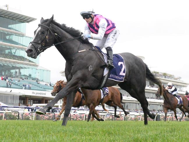 Sghirripa wins the Standish Handicap at Flemington. Picture: Brett Holburt/Racing Photos