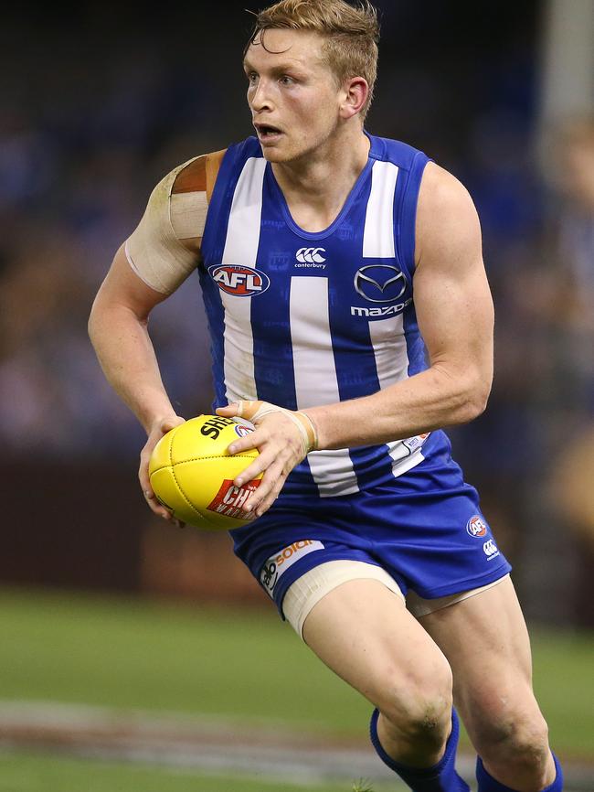 Jazk Ziebell led by example during the coaching handover at North Melbourne. Picture: Michael Klein.