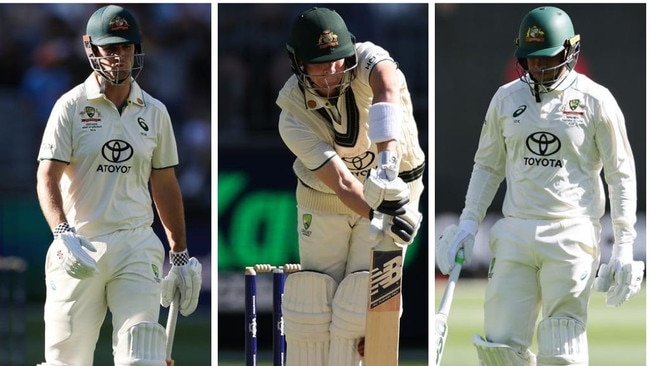 Mitch Marsh, Steve Smith and Usman Khawaja all fell cheaply. Photos: Getty Images