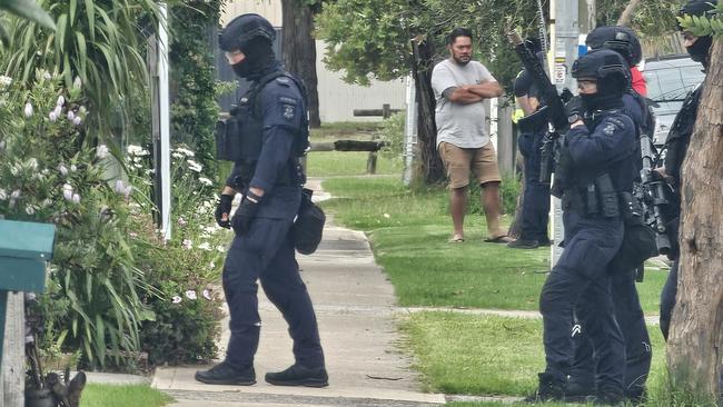 Police at the scene in Tullamarine. Picture: Jordan McCarthy